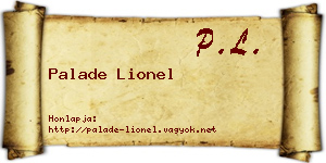 Palade Lionel névjegykártya